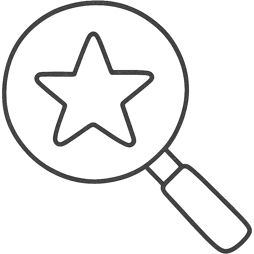 search icon with a star emoji