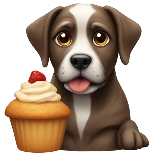 Dog with a muffin emoji