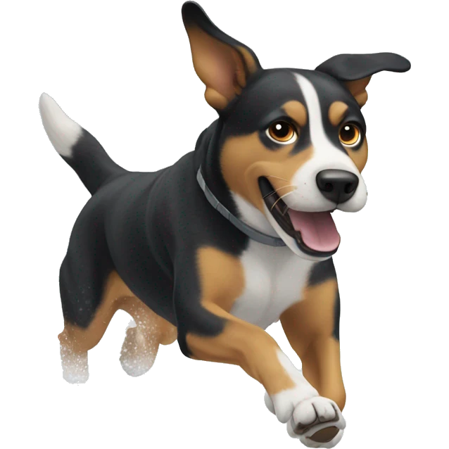 Dog running in snow emoji