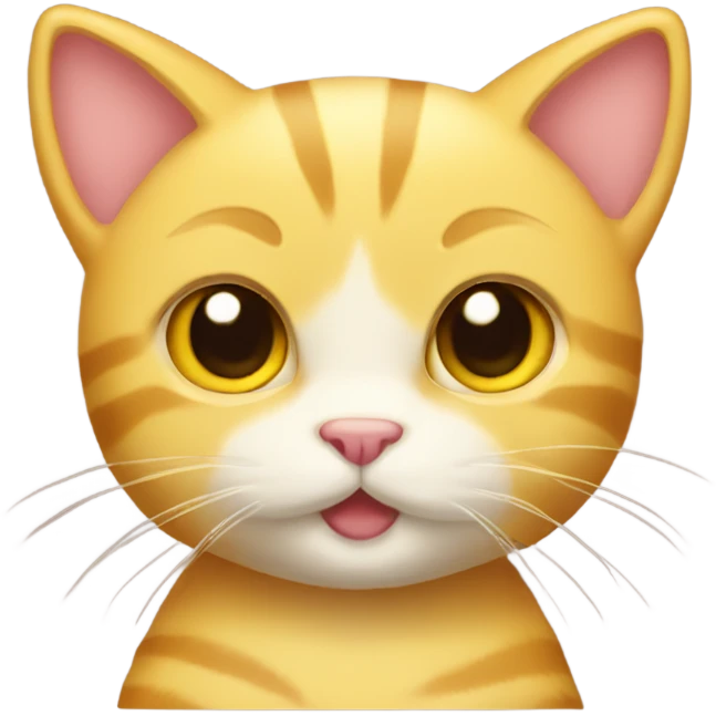 Yellow cat whit two little bows emoji
