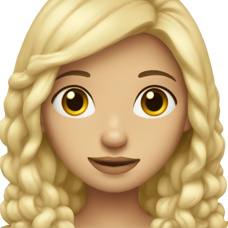 Cozy blond girl with dark eyes emoji