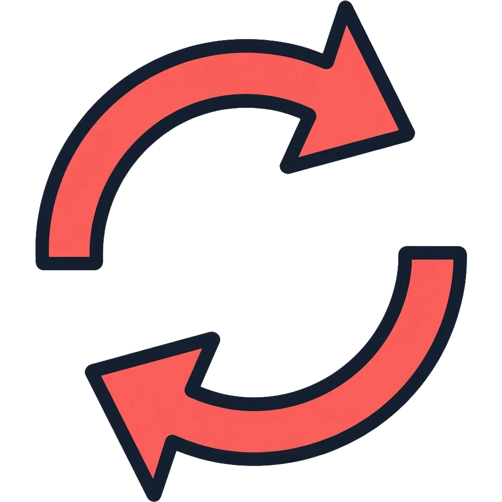 two arrows forming a circular loop pointing in an anticlockwise direction, refresh or rotate symbol emoji