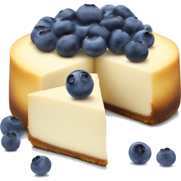 Cheesecake with blueberries on top emoji