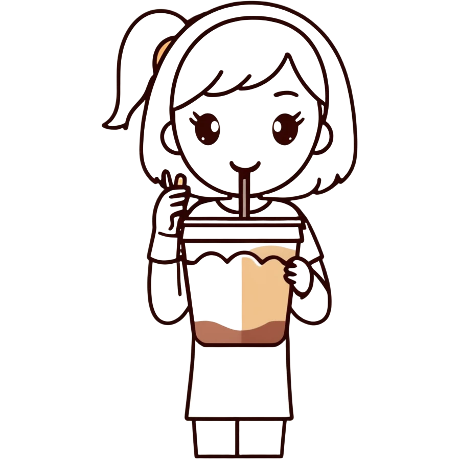 girl drinking ice cappuccino  emoji