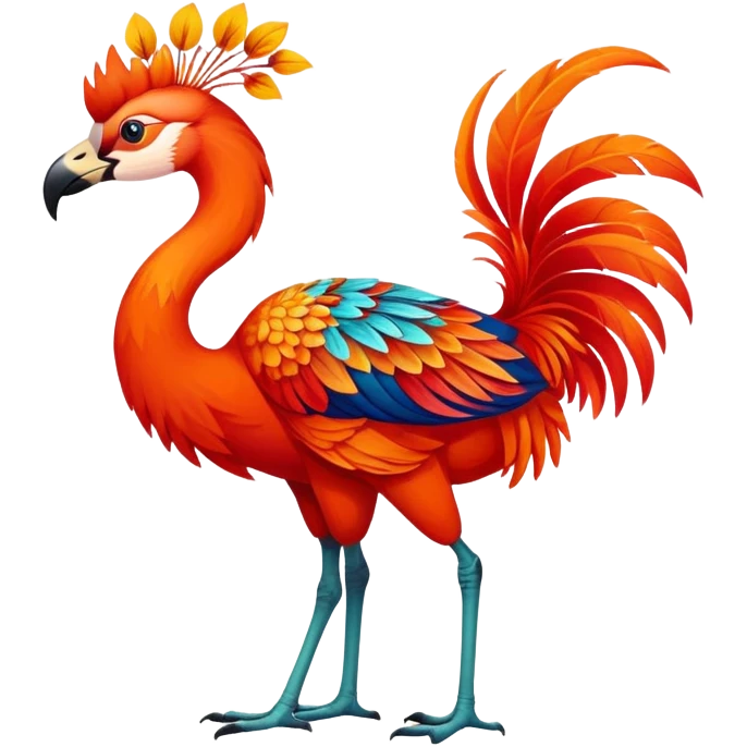 Colorful exotic tropical floral Falvie-Fionbri, full body emoji