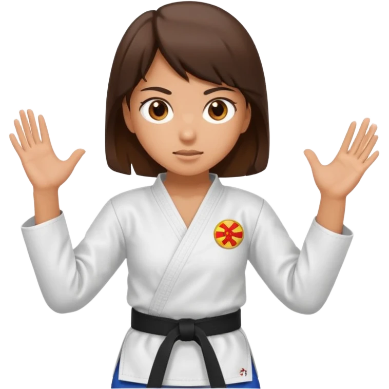 Karate Brunette girl whit brown or black belt emoji