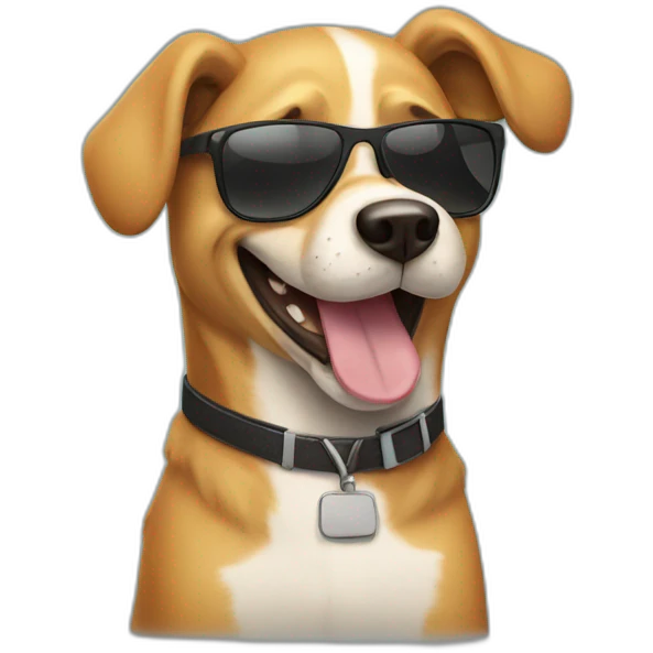 A happy dog wearing sunglasses  emoji