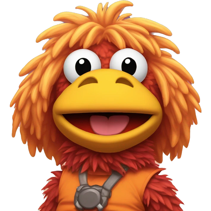 Detailed image of  fraggle rocks hot muscle trainer sunset colored emoji