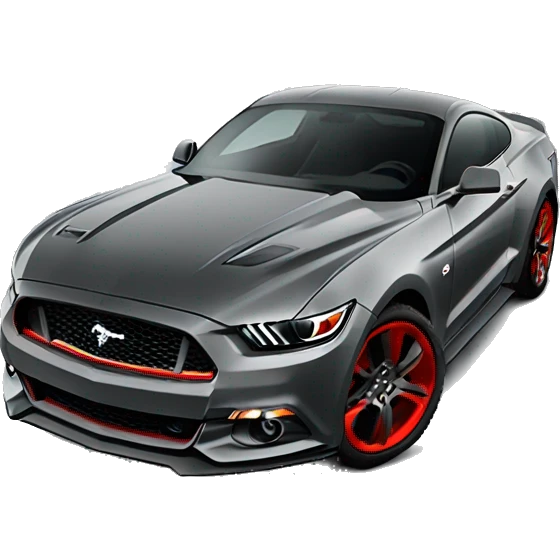 2017 ford mustang dark gray red rims emoji