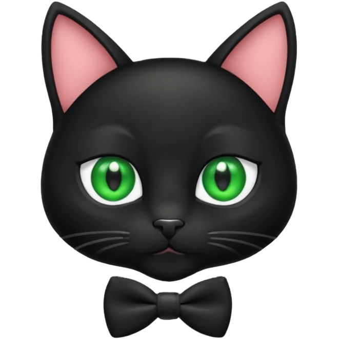Black cat with bow tie emoji