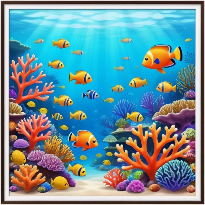 Great Barrier Reef Landmark Emoji – Featuring colorful coral formations and tropical fish. emoji