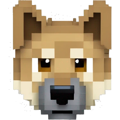 Pixel Minecraft blocky made of blocks wolf tame wolf German shepherd dog Alsatian gsd dog emoji