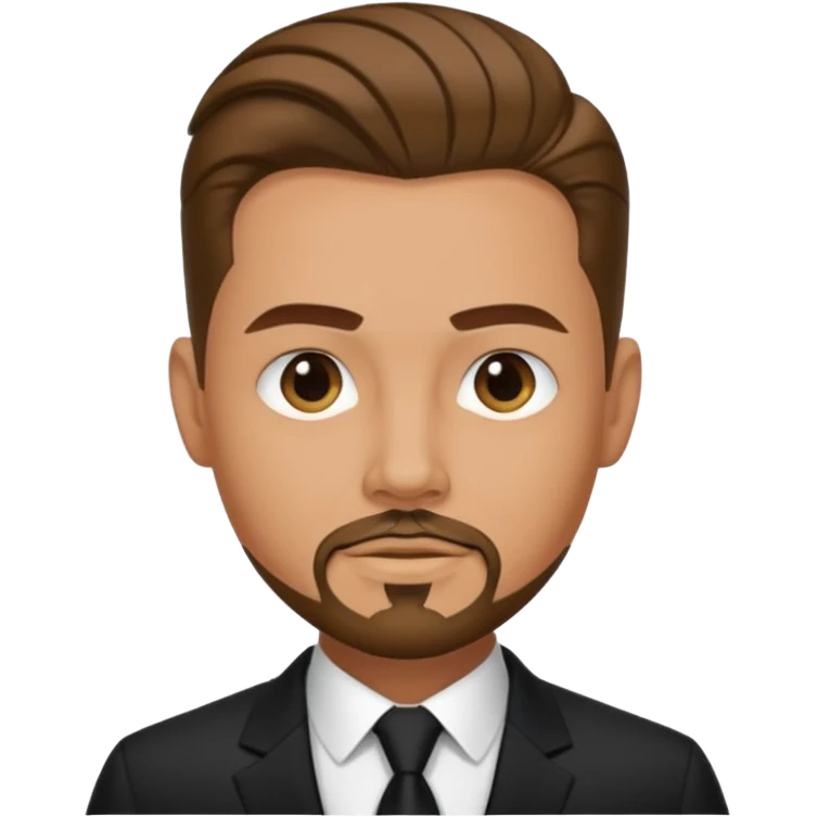 a man with great jawline , slicked back hair , goatee on his face emoji