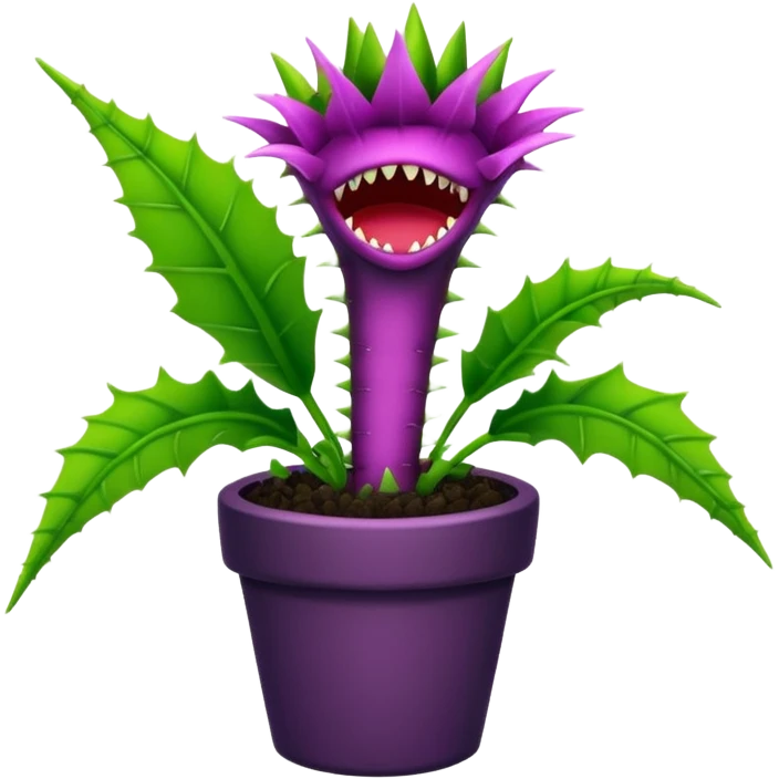 Black and purple Venus flytrap with vines emoji