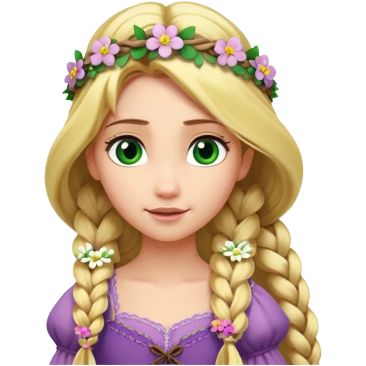 tangled disney rapunzel fair skin green eyes blonde hair  emoji
