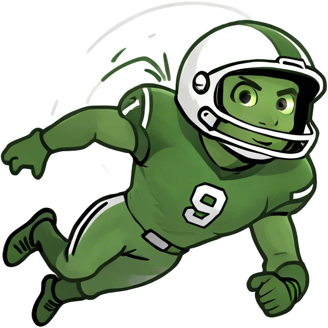 Football player hurdling rocketship  emoji