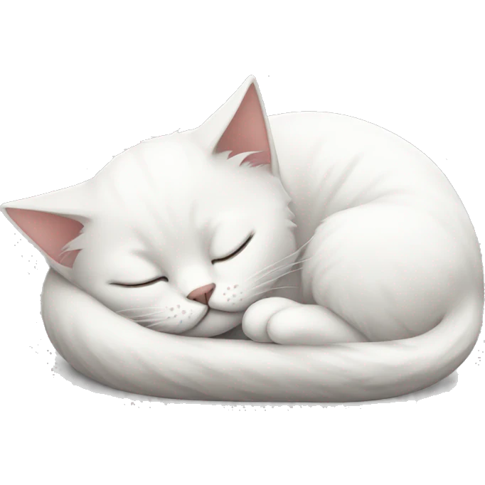 Sleeping anggora cat white cute emoji