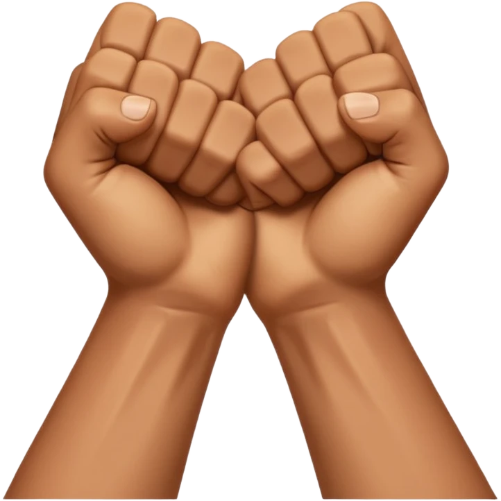 Hands crossed over while having fists emoji