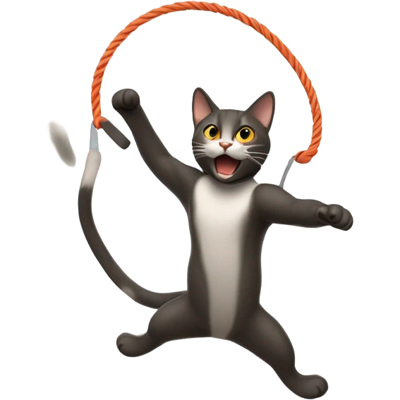 Cat jump roping emoji
