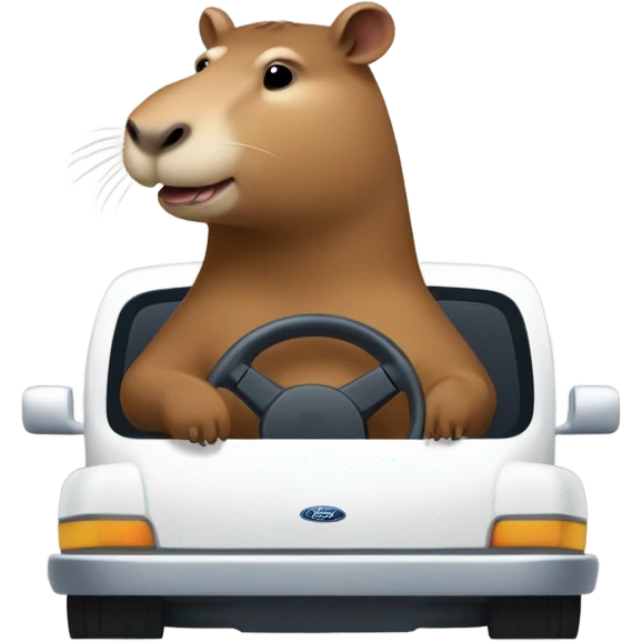 Capybara driving a ford f150 emoji