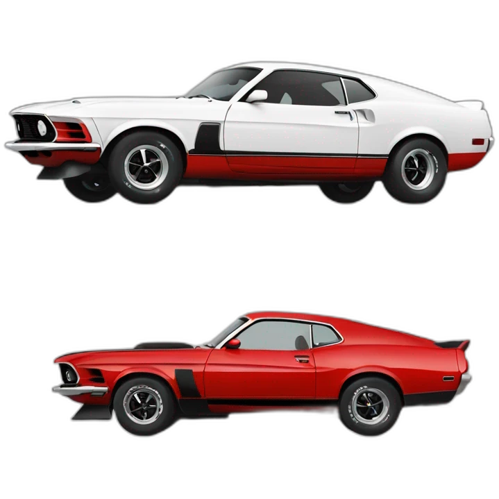 Red mustang mach 1 profil right side emoji