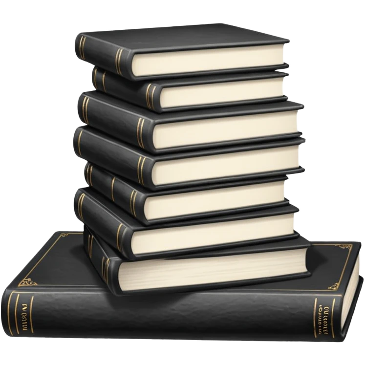 5 black and white books emoji