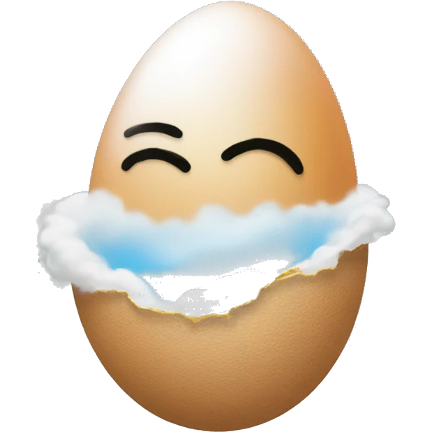 Egg behind clouds emoji