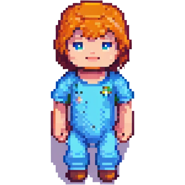 cute baby in Minecraft pixel art style, dashing forward with arms out, blocky background emoji