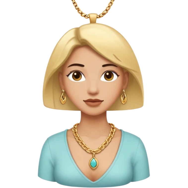 woman wearing a gold chain necklace emoji