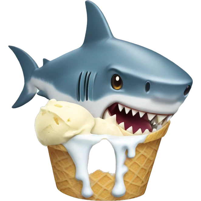 Shark eating ice cream emoji