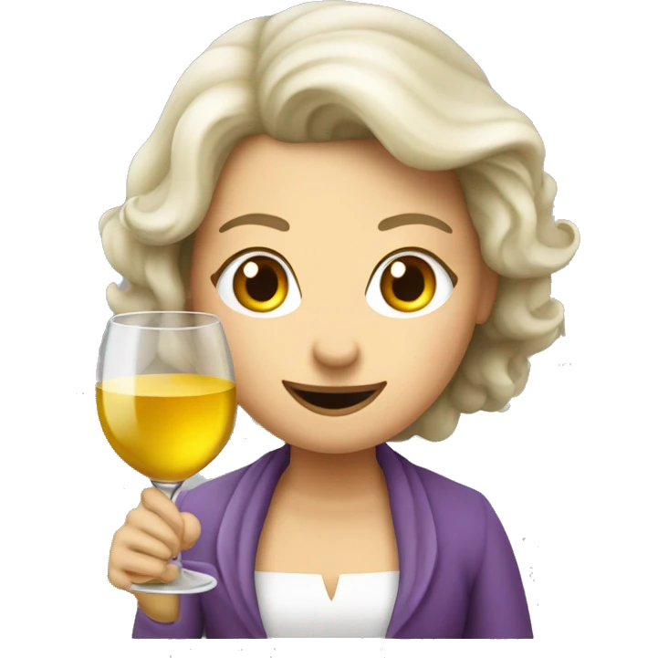 Langhaarige schicke Dame mit Weißwein  emoji