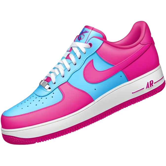 Hot pink and light blue air force 1s  emoji