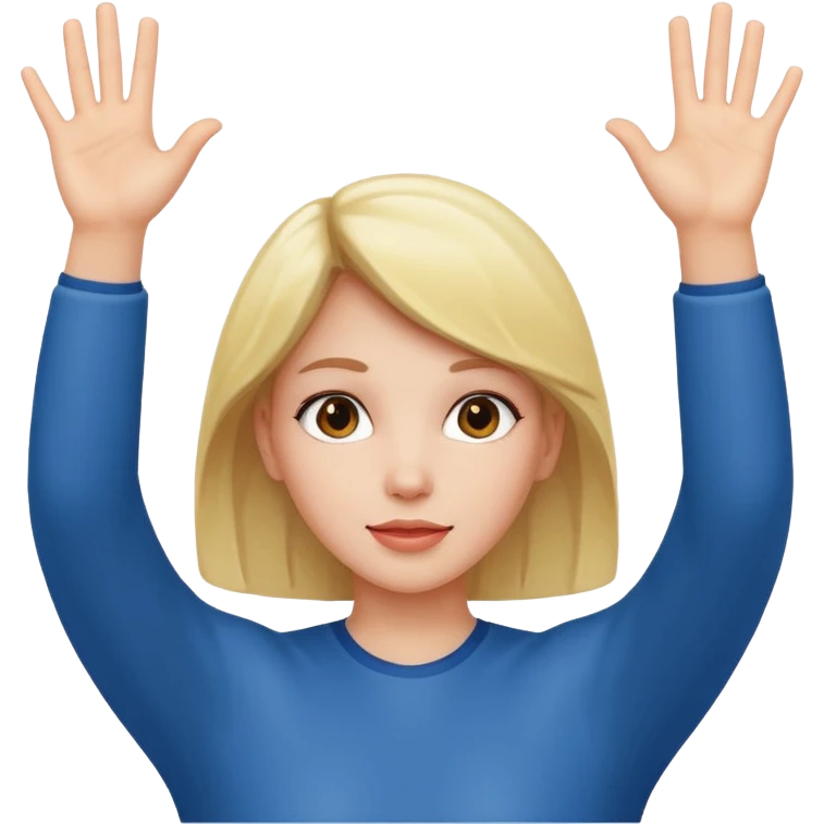 girl with hands up emoji
