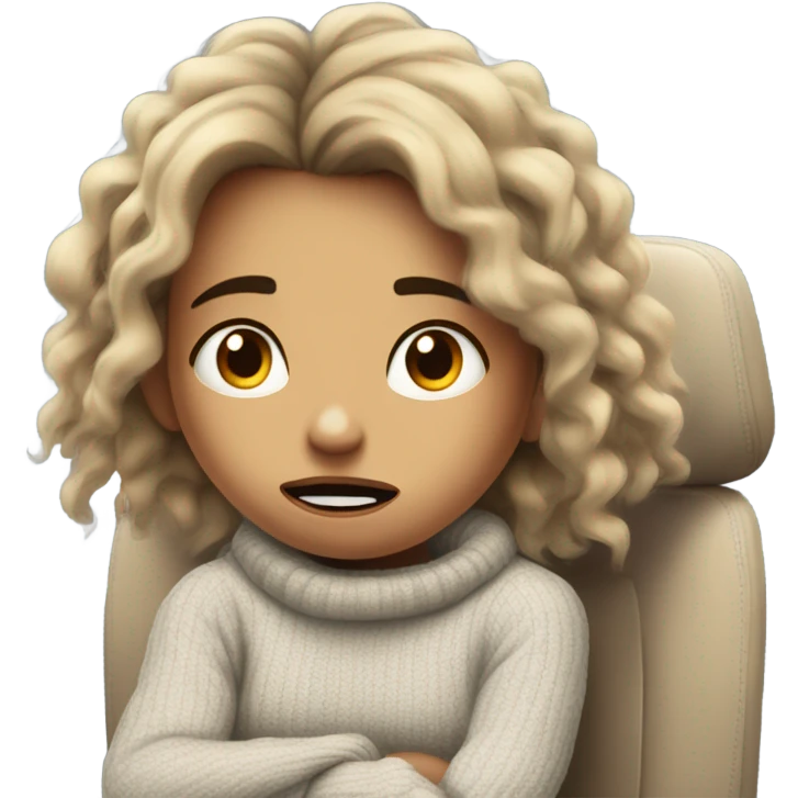 Girl afraid to fly emoji