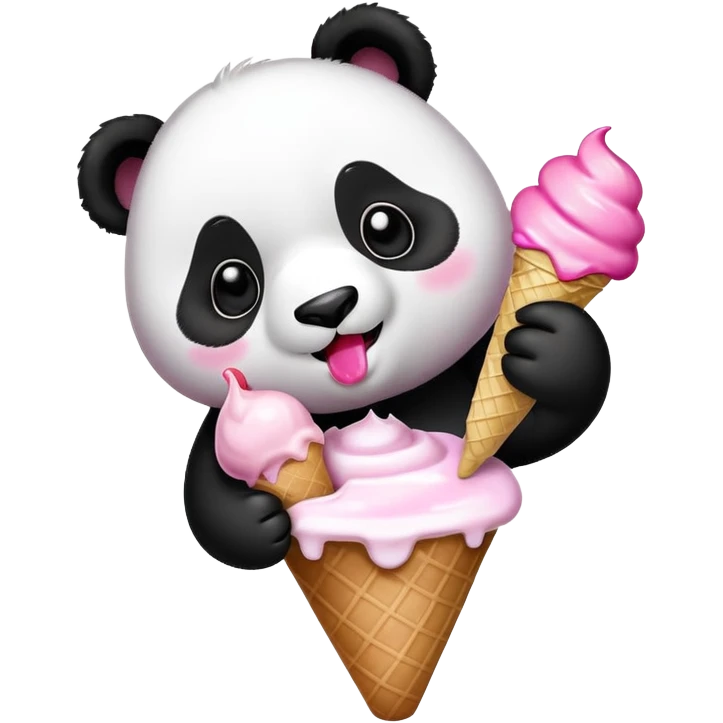 Panda eating ice cream emoji
