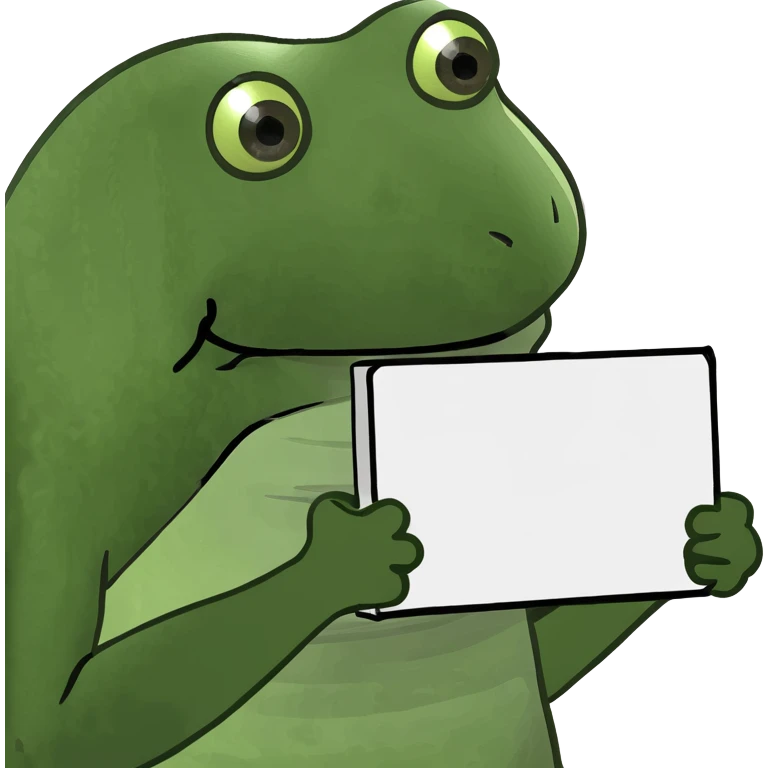 concerned Bufo frog holding a sign that says 'Marrufo' emoji