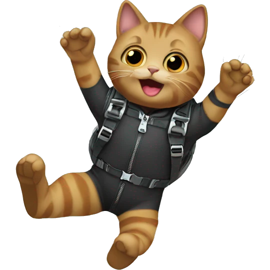 Cat sky diving emoji