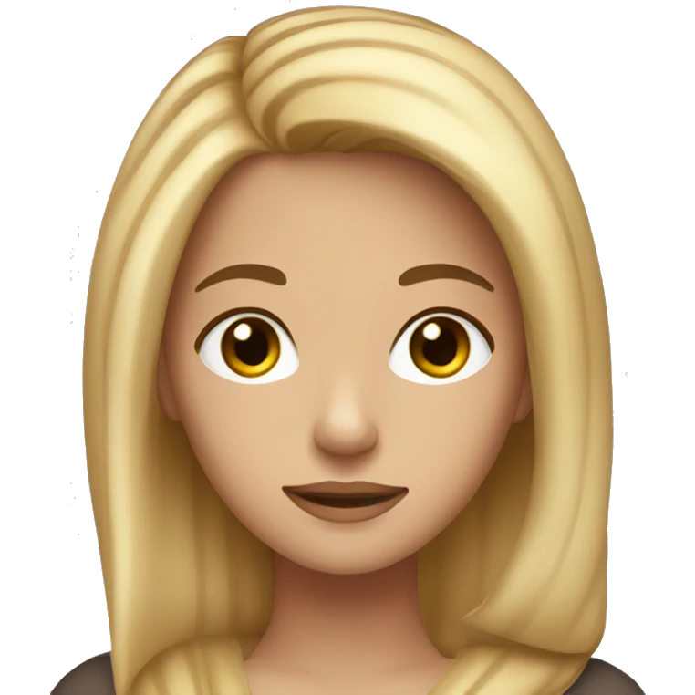 A girl white brown hair but has blonde highlights in her hair emoji