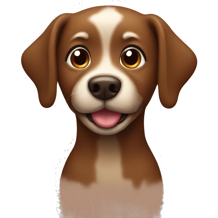 brown puddle dog with brown heart emoji
