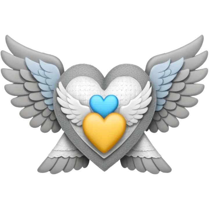grisgray heart with wings and a hospital bandage (all gray) emoji