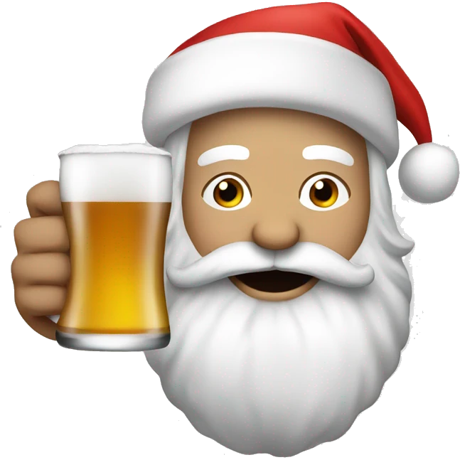 santa drinking beer emoji