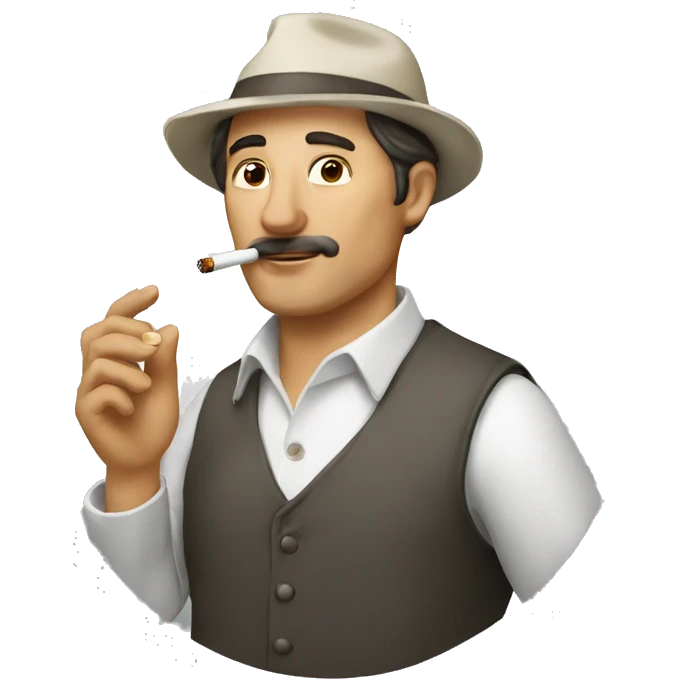 Italian man smoking a white ciggaret emoji