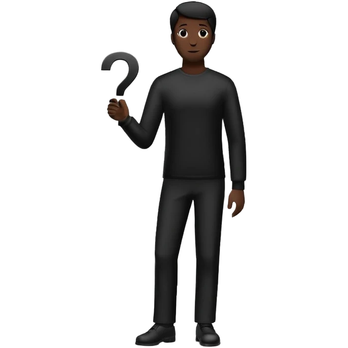 silhouette of a man with a question mark emoji