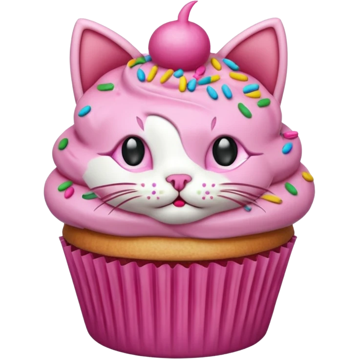 cat cupcake pink funny emoji