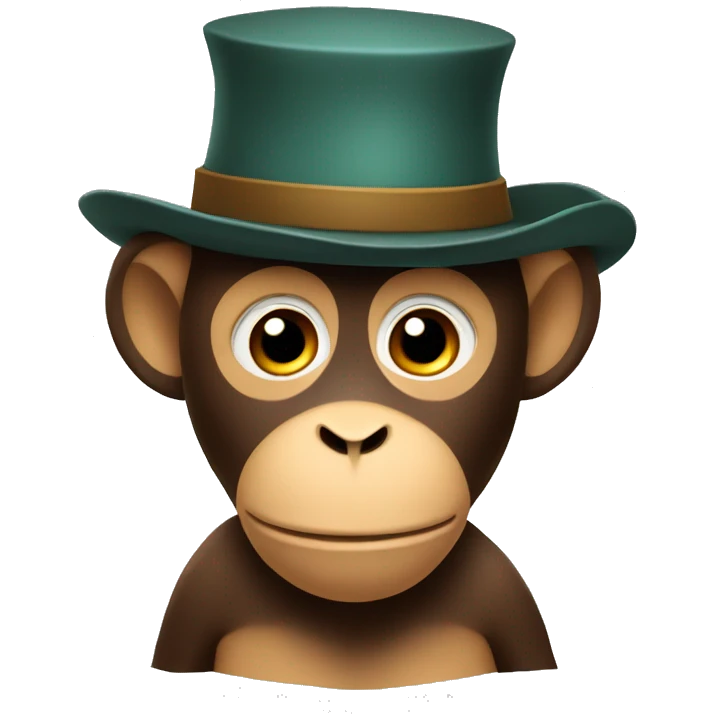 round hat on a monkey's head emoji