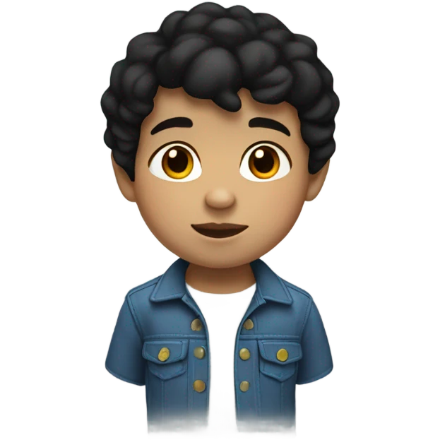 Hispanic toddler boy black hair pale skin emoji