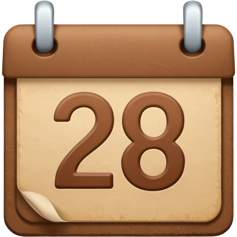 brown date calendar with number 29 emoji