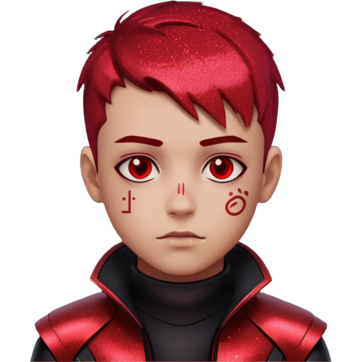 red glitter cyberpunk boy emoji