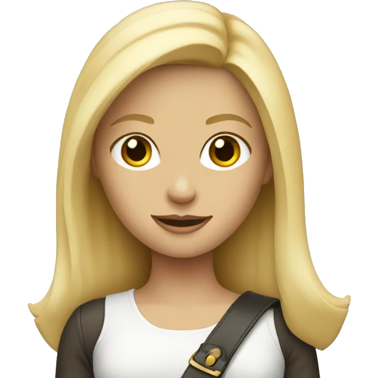 blonde girl with handbag emoji