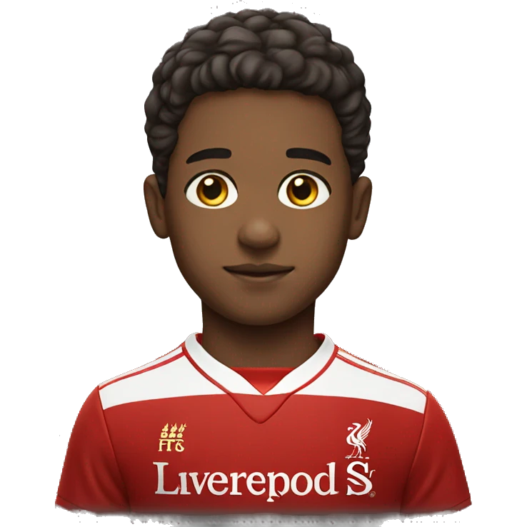 Boy wearing a liverpool jersey emoji